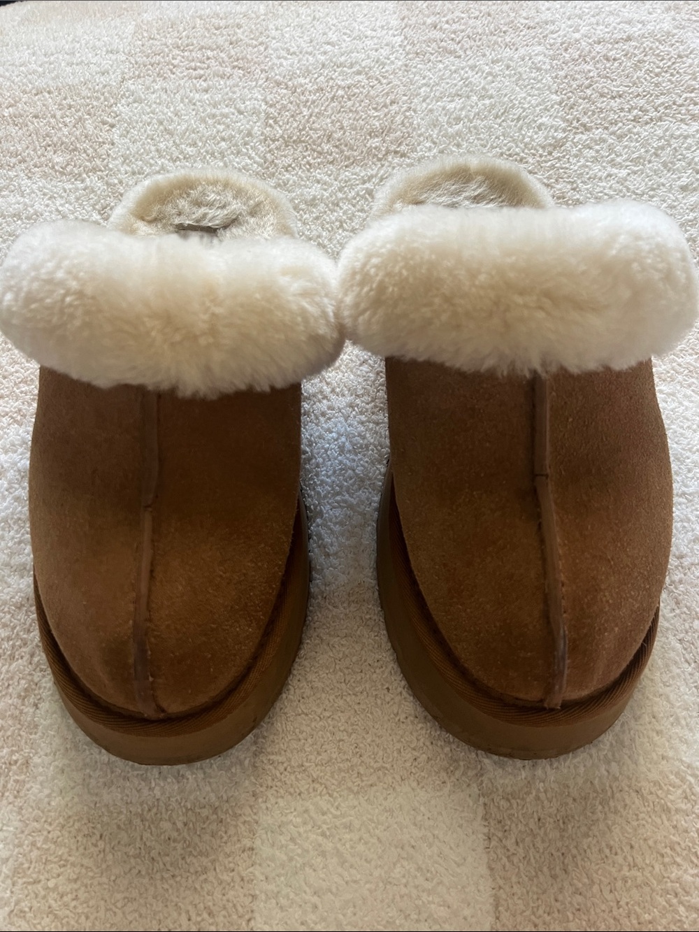 UGG disquette Shearling Cuff Slippers - Chestnut